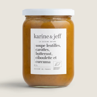 Soupe lentilles, carottes, butternut (50cl) – Karine & Jeff